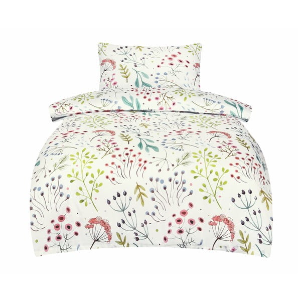 Bela enojna posteljnina iz bombažnega satena 140x200 cm Jasmine – My House