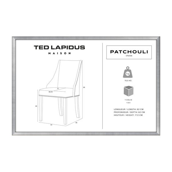 Krem stol s temno rjavimi bukovimi nogami Ted Lapidus Maison Patchouli-image-2