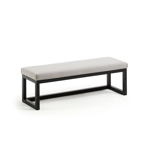 Črna/sivo-bež klop Loya – Kave Home-image-2