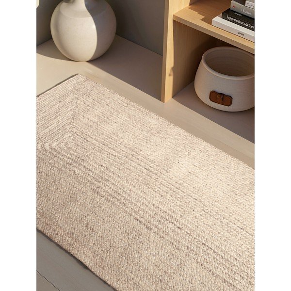Kremno bel obojestranski/ročno tkan tekač iz jute 80x200 cm Juno – Hanse Home-image-2