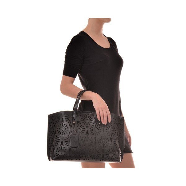 Črna usnjena torbica Mangotti Torbe Lulia-image-4