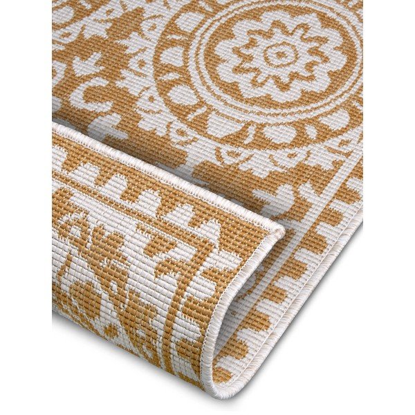 Oker/bela zunanja preproga 80x250 cm Jardin – NORTHRUGS-image-2