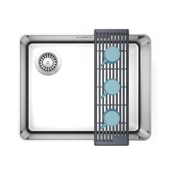 Siv plastičen nastavljiv odcejalnik za pomivalno korito 43x13 cm Platform – Joseph Joseph-image-3