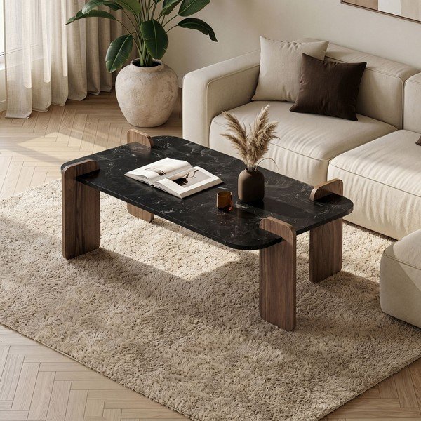 Črna klubska mizica 60x120 cm Renard – Nordure-image-2