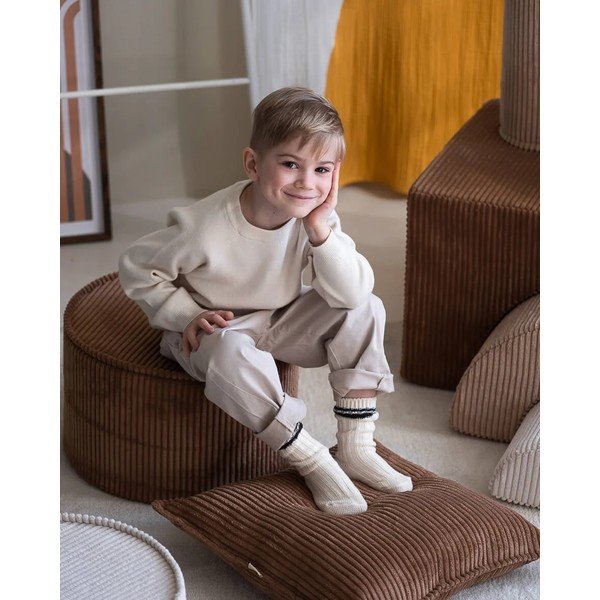 Rjava otroška blazina rebrasti žamet Block – Wigiwama-image-2