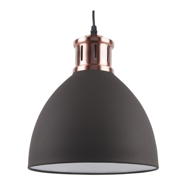Črna viseča svetilka z bakrenimi detajli Leitmotiv Refine, ⌀ 40,5 cm