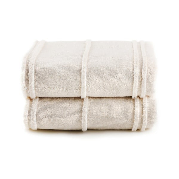 Kremno bele frotirne brisače v kompletu 2 ks 50x90 cm Arden – Foutastic-image-2