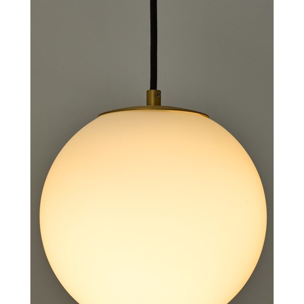 Bela/v zlati barvi viseča svetilka s steklenim senčilom ø 10 cm Brisia – Kave Home-image-2