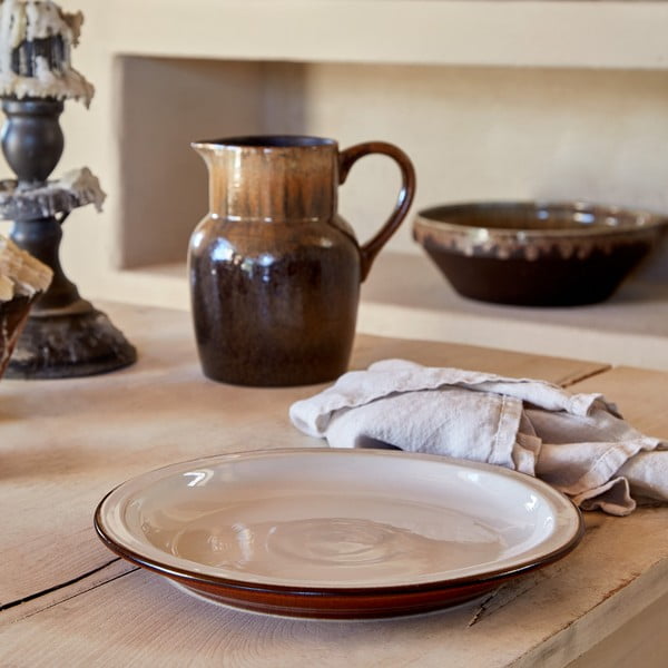 Opečnato oranžen/bež lončen krožnik ø 26 cm Poterie – Casafina-image-1