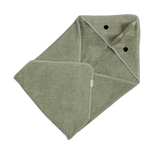 Zelena bombažna otroška brisača s kapuco 75x75 cm Dinosaur – Kindsgut-image-3