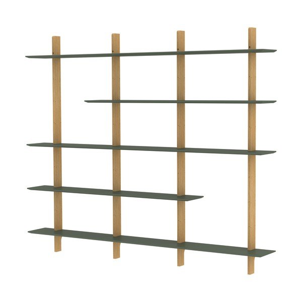 Zelen sistem modularnih polic v hrastovem dekorju 224x190 cm Bridge – Tenzo-image-3