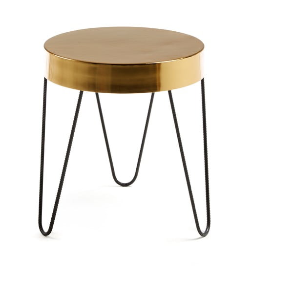 Dodatna mizica v zlati barvi Kave Home Juvenil, višina 45 cm