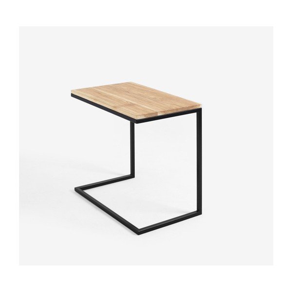 Miza s črno podlago in masivnim hrastovim vrhom CustomForm Lupe-image-4