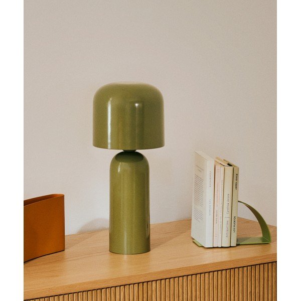 Zelena kovinska namizna svetilka (višina 38 cm) Monze – Kave Home-image-1