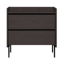 Črna visoka komoda v hrastovem dekorju 80x82 cm Wrap – Bonami Selection