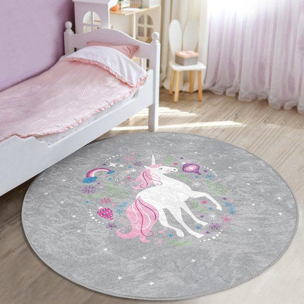 Siva otroška preproga ø 120 cm Comfort – Mila Home-image-2
