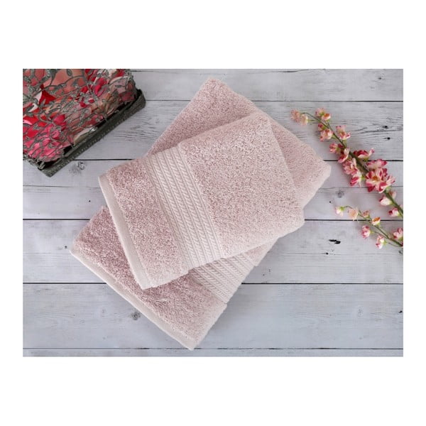 Kopalna brisača prašno rožnate barve Irya Home iz egipčanskega bombaža, 70x130 cm