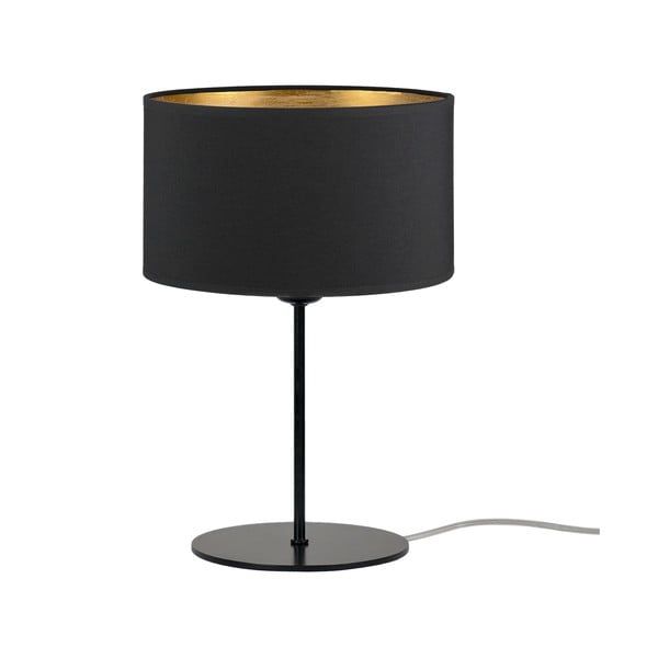Črna namizna svetilka z detajli v zlati barvi Sotto Luce Tres S, ⌀ 25 cm