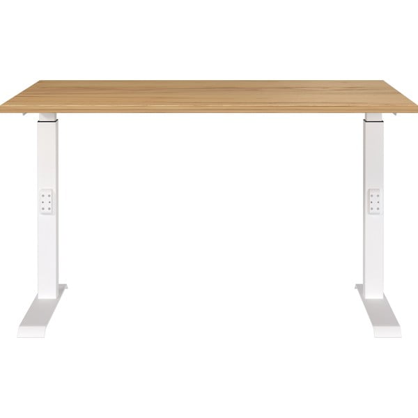 Pisalna miza z nastavljivo višino z mizno ploščo v hrastovem dekorju 80x120 cm Downey – Germania-image-2