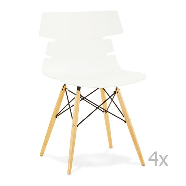 Komplet 4 belih jedilnih stolov Kokoon Design Strata