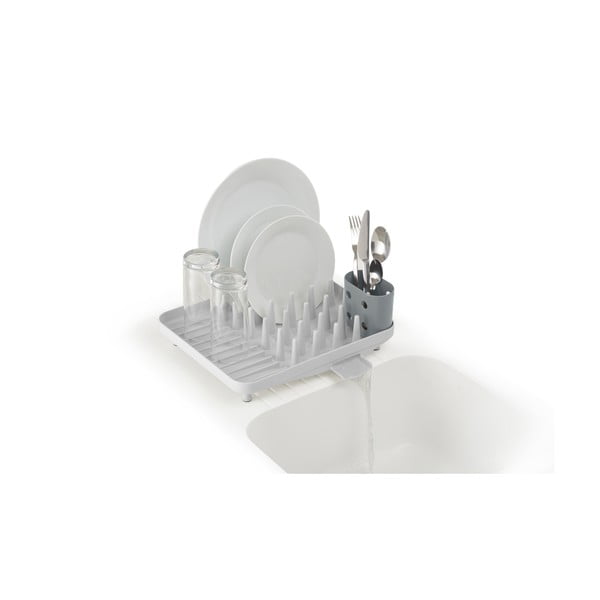 Svetlo siv plastičen odcejalnik posode 33,5x31,5 cm Duo – Joseph Joseph-image-3