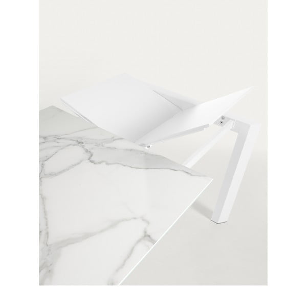 Raztegljiva jedilna miza z dodatno ploščo z mizno ploščo v marmornem dekorju 80x120 cm Axis – Kave Home-image-1
