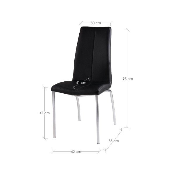 Komplet 4 črnih jedilnih stolov Olga-image-2