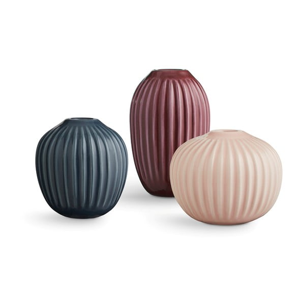 Komplet 3 keramičnih vaz Kähler Design Hammershoi Miniature Warm Palette