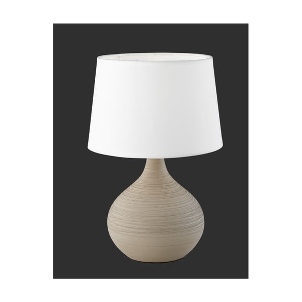 Belo-rjava namizna svetilka iz keramike in blaga Reality Martin, višina 29 cm-image-4