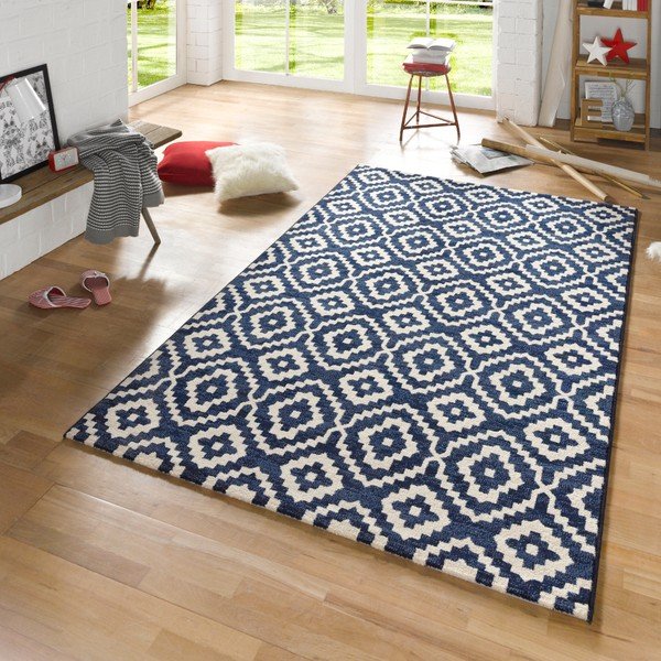 Modra preproga Mint Rugs Diamond Ornamental, 80 x 150 cm-image-1