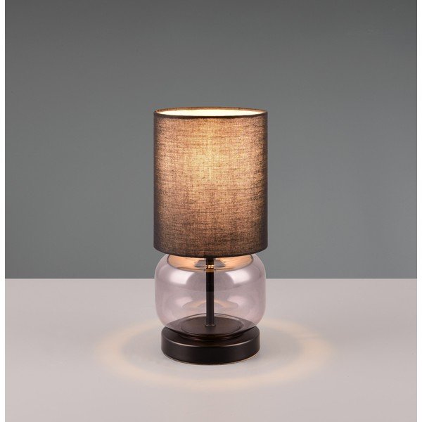 Črna/vijolična namizna svetilka s tekstilnim senčnikom (višina 28,5 cm) Elio – Trio-image-1