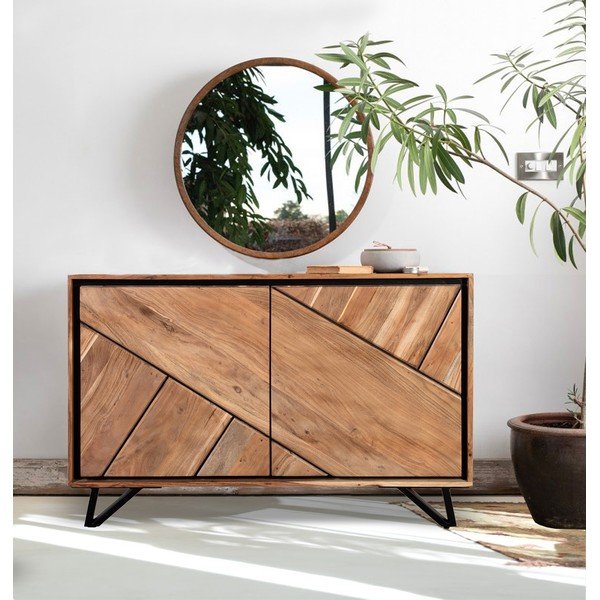 Omarica iz masivne akacije v naravni barvi 120x78x40 cm Ambala – Interia Home & Living-image-1