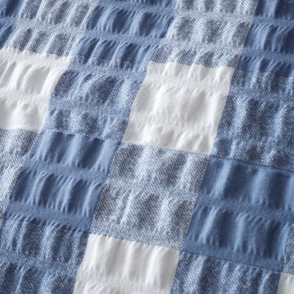 Modra flanelna posteljnina za zakonsko posteljo 200x200 cm Gingham Check – Catherine Lansfield-image-4