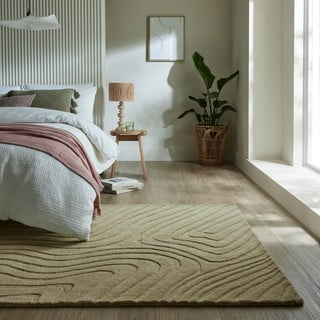 Kaki zelena ročno tkana volnena preproga 200x290 cm Mesmerise Sage – Flair Rugs