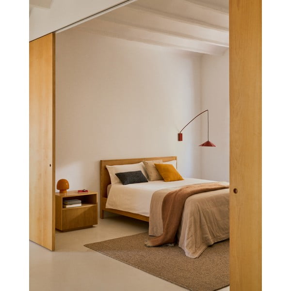 Svetlo rjavo bombažno prešito pregrinjalo 180x260 cm Isor – Kave Home-image-1