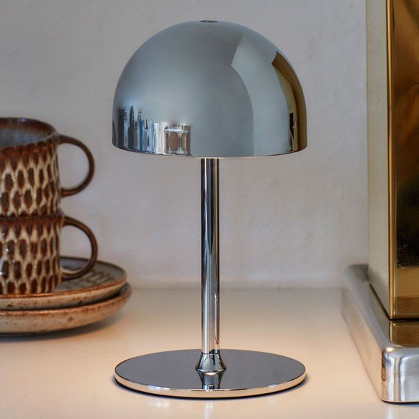 LED namizna svetilka z daljinskim upravljalnikom v srebrni barvi s kovinskim senčilom (višina 22 cm) Tim – Sirius-image-1