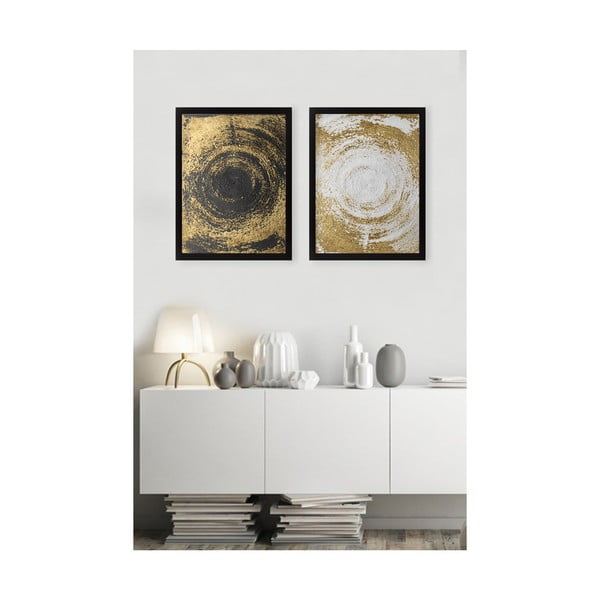 Komplet 2 slik Tablo Center Circles Golden-image-1