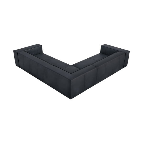 Temno modra usnjena kotna sedežna garnitura (s kotom po izbiri) Madame – Windsor & Co Sofas-image-1
