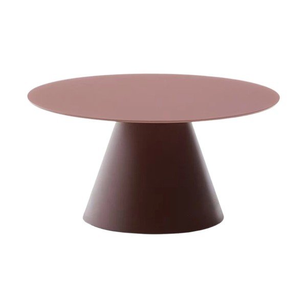 Okrogla klubska mizica s stekleno mizno ploščo v barvi terakote ø 80 cm Wilshire – Kave Home