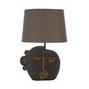 Rjava namizna svetilka s tekstilnim senčilom (višina 39,5 cm) Tribal – Mauro Ferretti