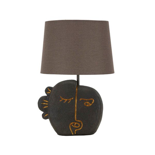 Rjava namizna svetilka s tekstilnim senčilom (višina 39,5 cm) Tribal – Mauro Ferretti