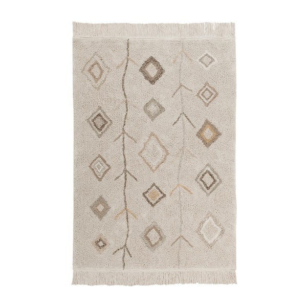 Bež pralna ročno tkana bombažna preproga 140x200 cm Kaarol Earth – Lorena Canals