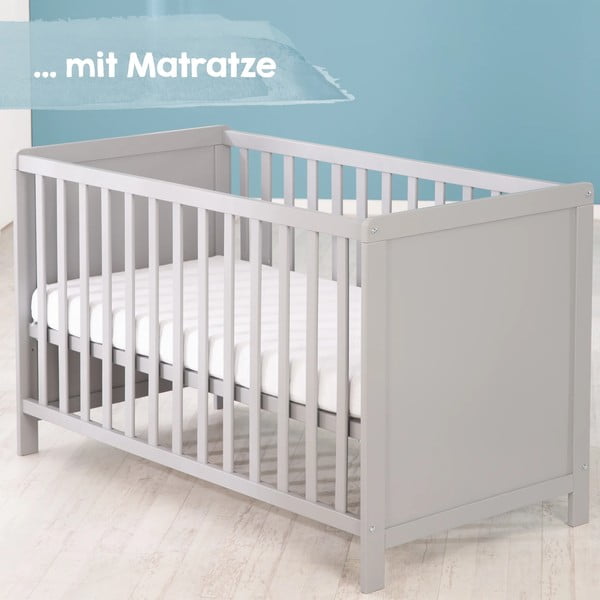 Svetlo siva otroška posteljica 60x120 cm – Roba-image-1