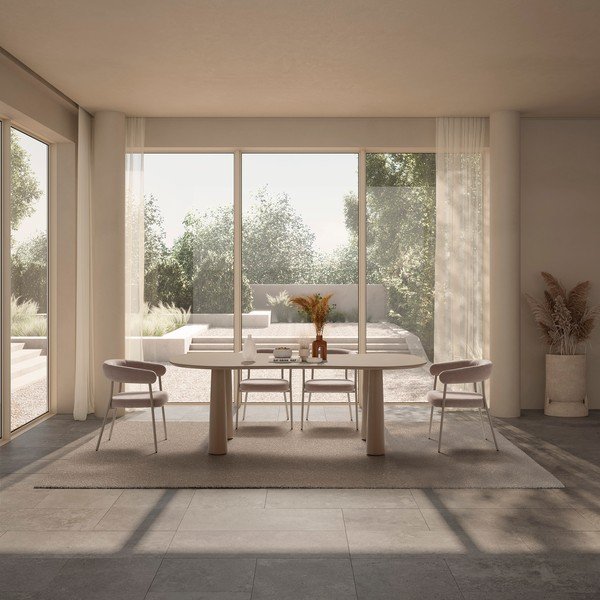 Bež oblazinjeni jedilni stoli v kompletu z nasloni za roke 2 ks Yuri – MOME-image-2