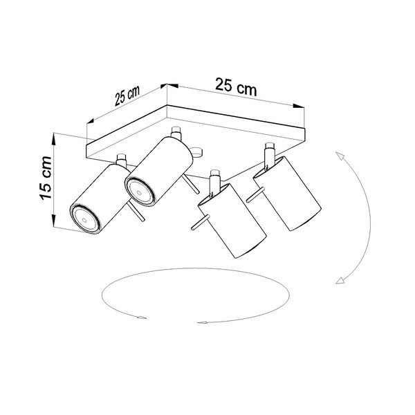 Siva stropna svetilka Sollux Etna Quatre-image-2
