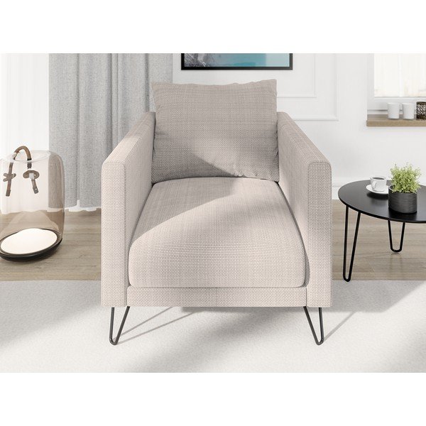 Svetlo rjav fotelj iz šenilje Freya – Ropez-image-1