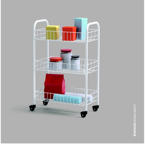 Belo mobilno stojalo s 3 policami Metaltex Siena-image-3