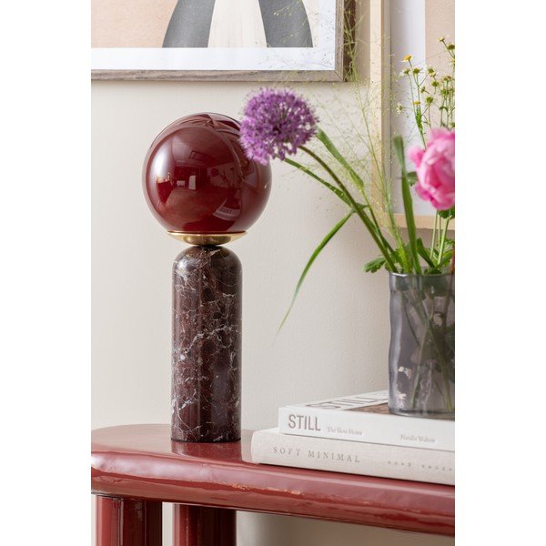 Bordo rdeča marmorna namizna svetilka (višina 38 cm) Lazio Sphere – Leitmotiv-image-2