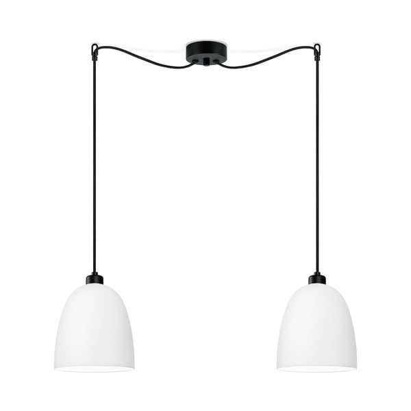 Bela dvojna viseča svetilka Sotto Luce Awa Matte