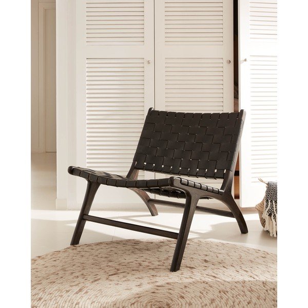 Črn fotelj Calixta - Kave Home-image-1